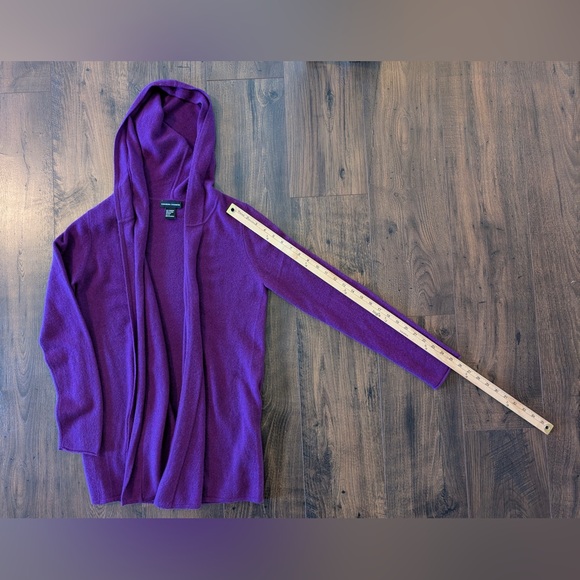 Cashmere Cashmere Women’s Hooded Cashmere Cardigan Purple Size Medium - Picture 9 of 9